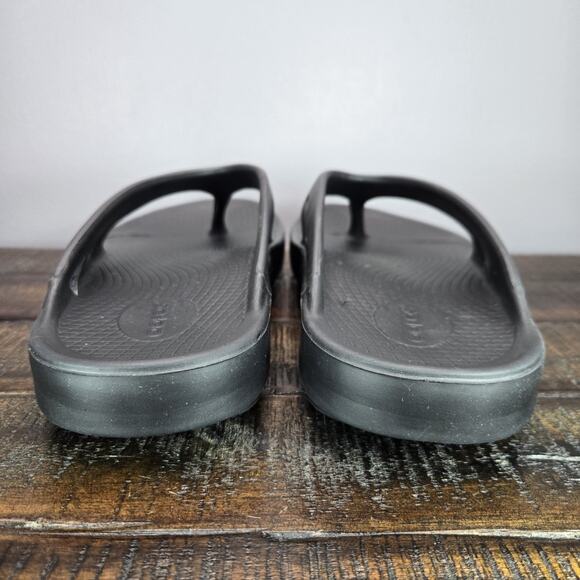 Oofos Ooriginal Mens Size 11 Recovery Slip-On Flip Flops Beach Sandals Black - Picture 4 of 11